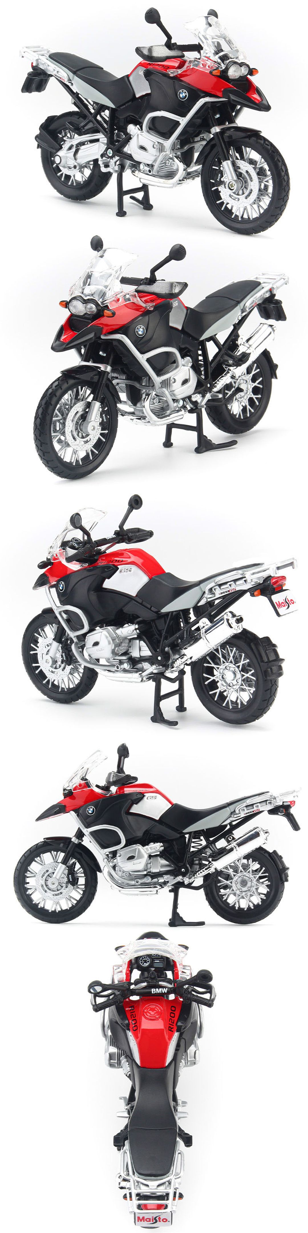 Mô hình Xe mô tô BMW R1200GS Red 1:12